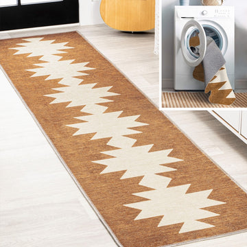 Chayton Minimalist Geometric Machine-washable Area Rug